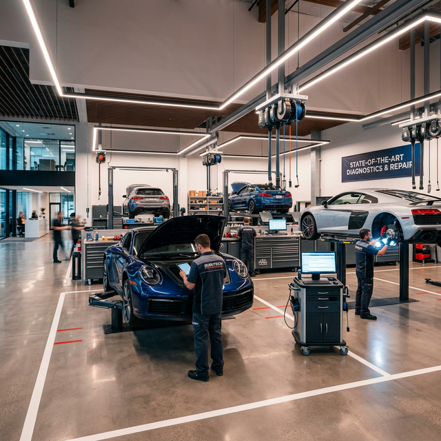 Auto repair shop interior
